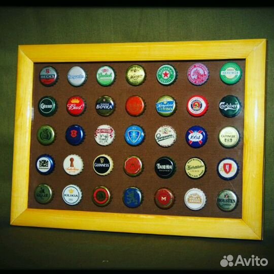 Панно из пивных крышек А4