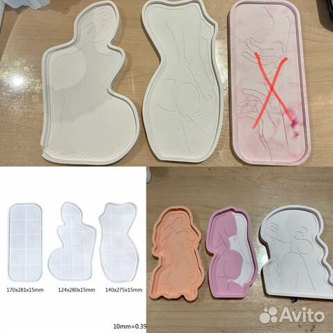 Формы силиконовые для гипса и свечей, молд