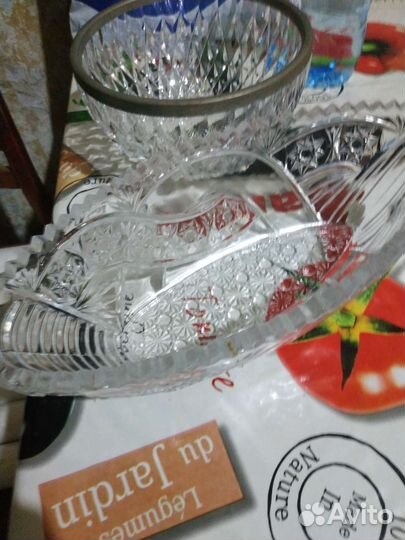 Ваза для фруктов СССР хрусталь