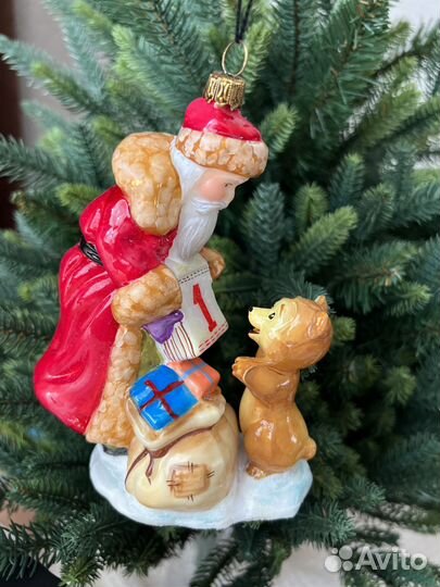 Ёлочная игрушка Дед Мороз с календарем Польша