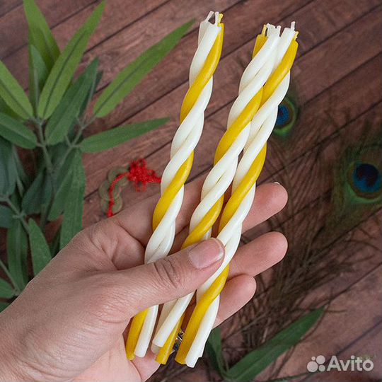 Восковые свечи-скрутки магия очищение дома 3шт