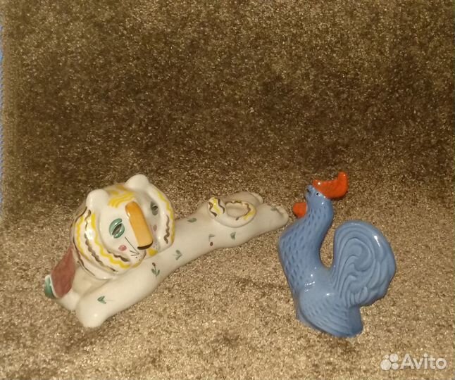 Фарфоровые статуэтки СССР лев с арбузом и топтун