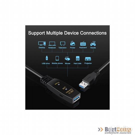 Удлинитель USB 3.2 Gen 1 AM AF KS-is (KS-776-20) 1