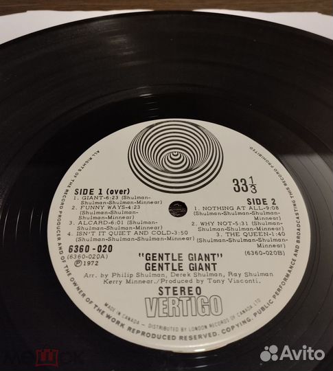 Gentle Giant – S/T - 1970 - LP Swirl Vertigo