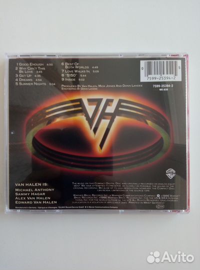 Van halen 1986 cd made in germany