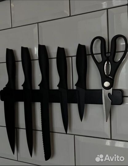 Набор кухонных ножей 5 шт овощечистка и ножницы
