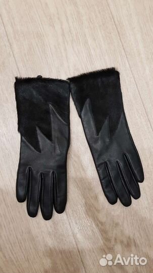 Перчатки женские кожаные