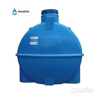 Бочка пластиковая 2000 л для жидкостей (горизонтал