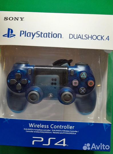 Геймпад Dualshock 4 PS4 синий прозрачный