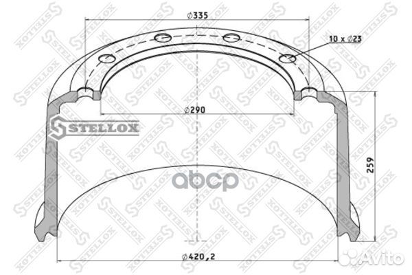 85-00147-SX торм.барабан 420x200/207 H259 d2