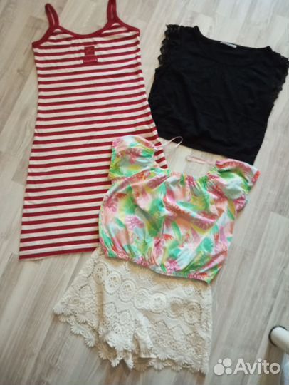 Бриджи, платья, шорты, футболки 158/160