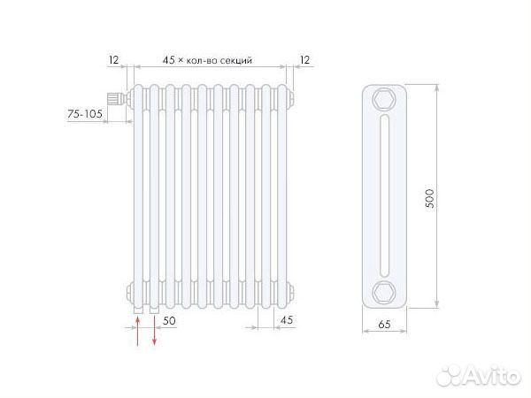 Стальной трубчатый радиатор Arbonia 2050/10 N69 тв