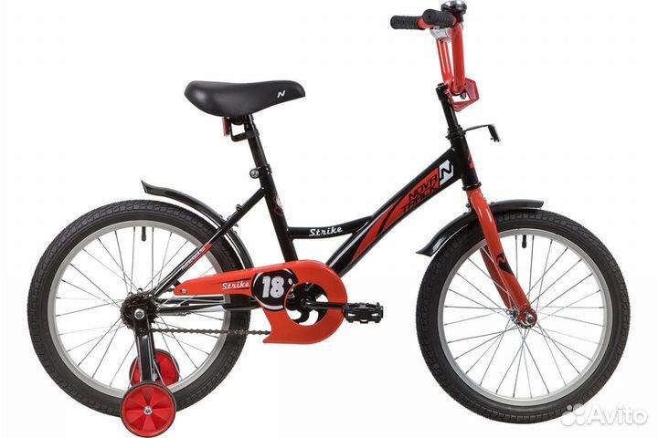 Детский велосипед Novatrack strike 18” черный-кра