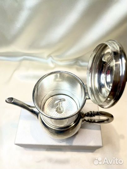 Чайник/ кофейник френч- пресс, посеребренный