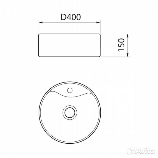 Раковина чаша Bauedge Element NS0001, белый