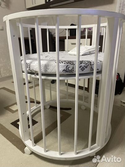 Детская кроватка трансформер круглая