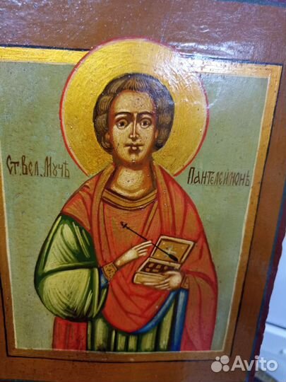 Икона старинная.Св.Пантелеймон