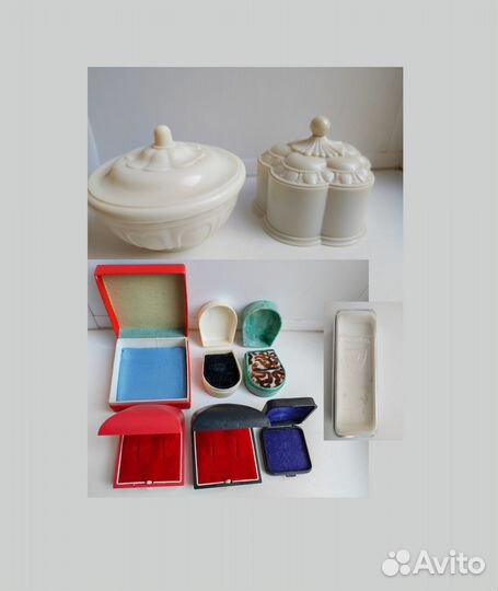 Шкатулка, пудреница, футляры для ювелирных изделий