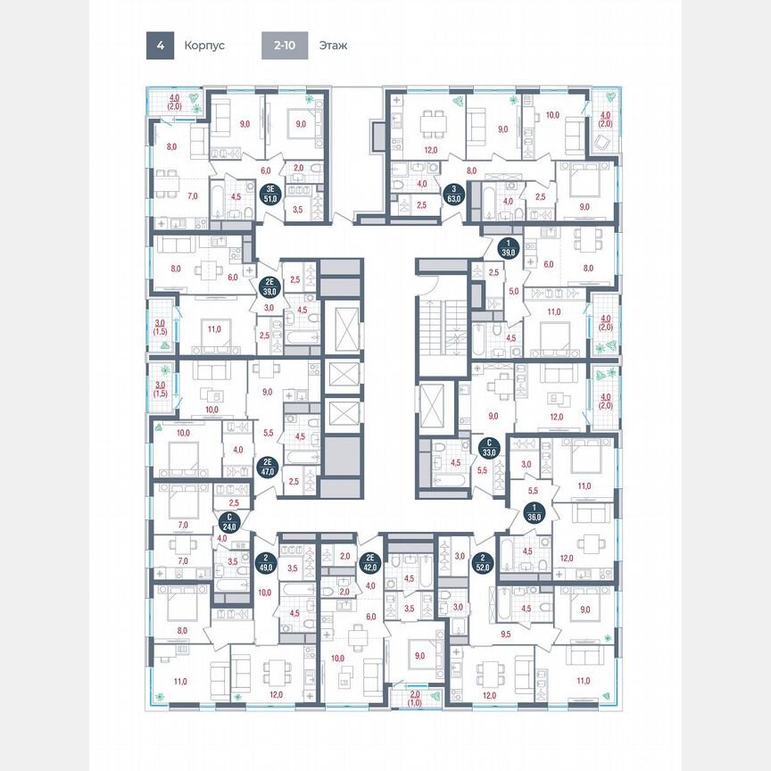 1-к. квартира, 39 м², 27/31 эт.