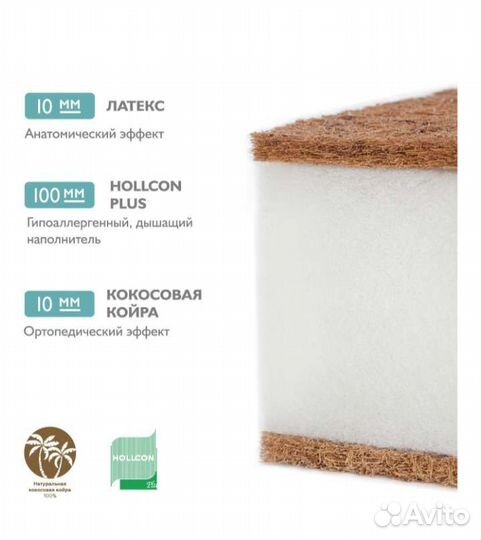 Детский ортопедический матрас Plitex 60х119