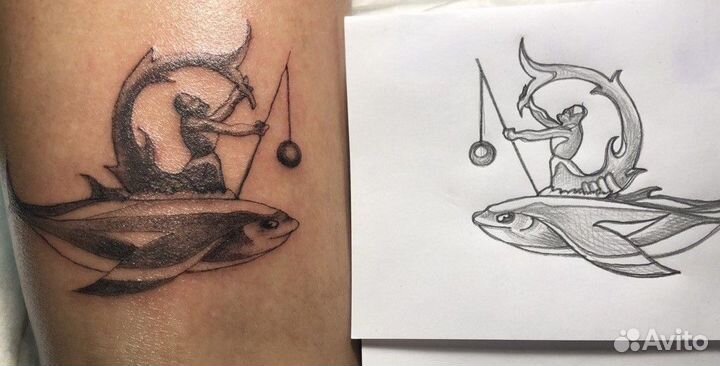 Тату мастер, эскиз тату, модель тату за расходники