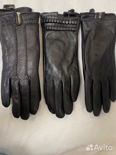 Перчатки женские кожаные новые