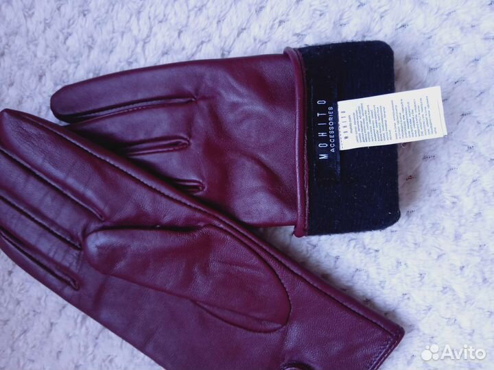 Перчатки женские кожаные новые
