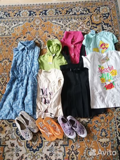 Вещи пакетом на девочку 134-146 с обувью