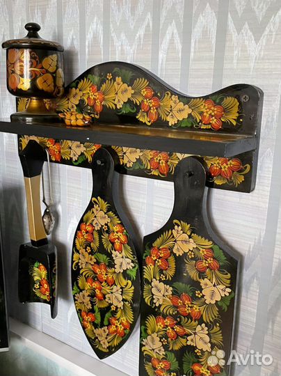 Набор кухонных досок роспись-хохлома