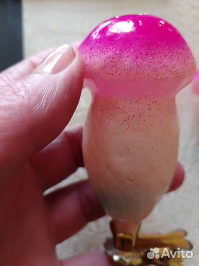 Ёлочная игрушка стекло прищепка