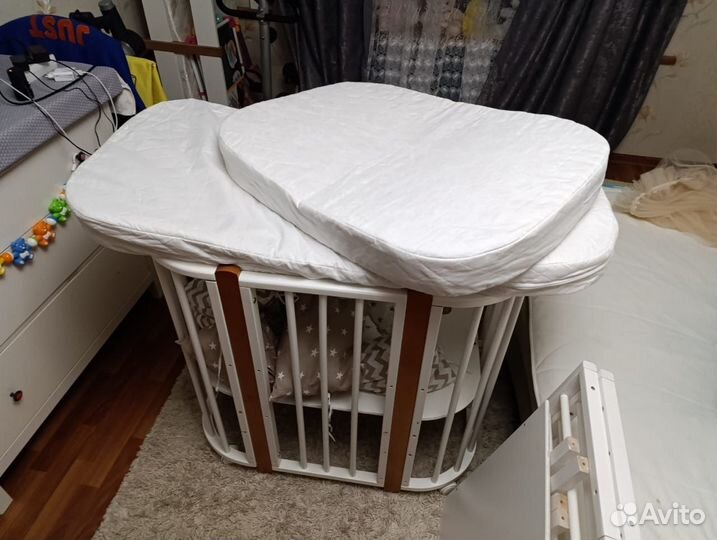 Кровать трансформер детская с матрасами