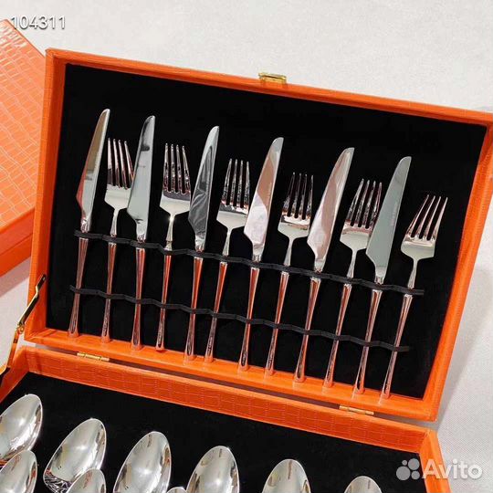 Hermes Набор столовых приборов серебро