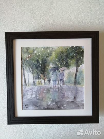 Городской пейзаж акварель