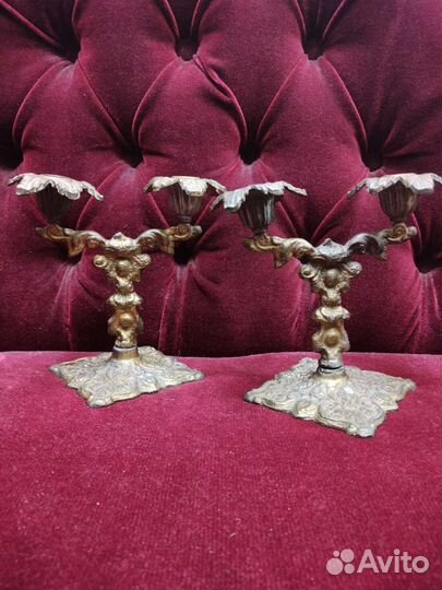 Подсвечники пара Бронза