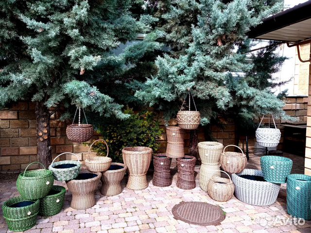 Кашпо из ротанга