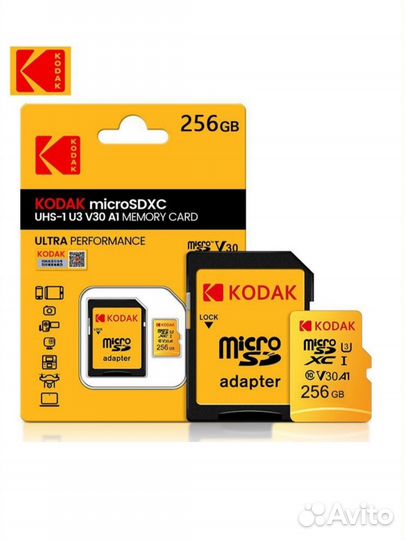 Карта памяти micro sd, sdxc Kodak 256Gb