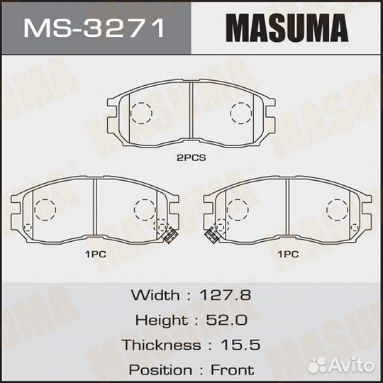 Колодки тормозные дисковые Masuma MS-3271