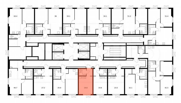 Квартира-студия, 19,8 м², 28/33 эт.