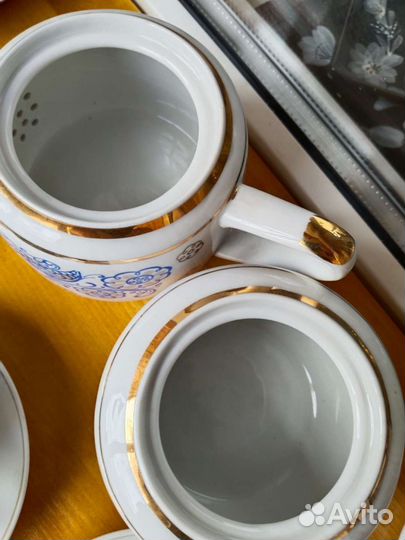 Винтажный чайный сервиз Вербилки Птица счастья