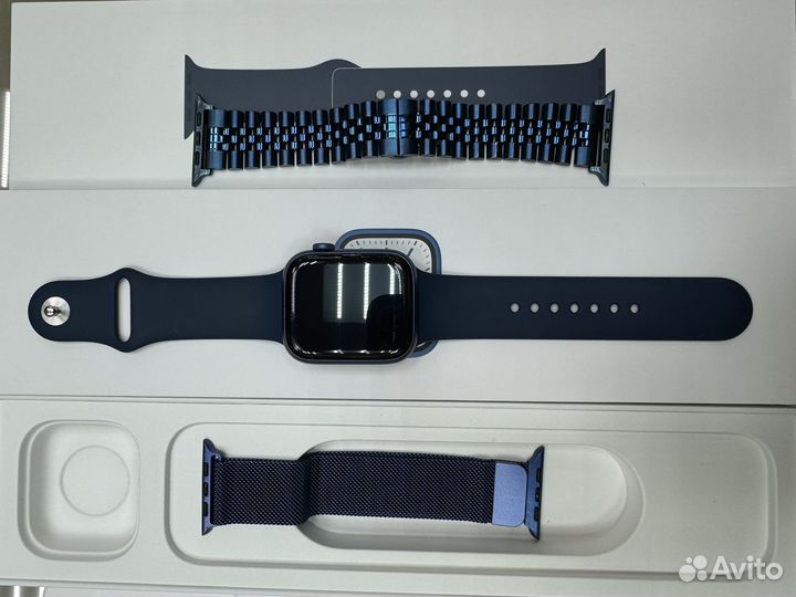 Часы apple watch 7 45 mm blue