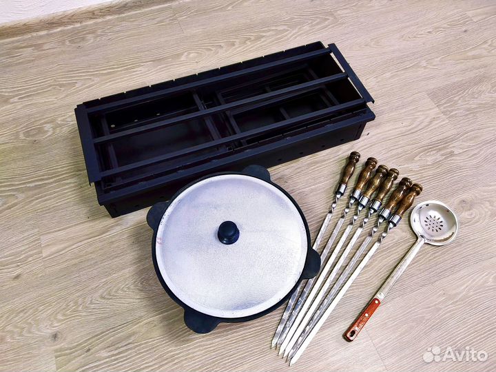 Казан + мангал + шампура + шумовка в подарок