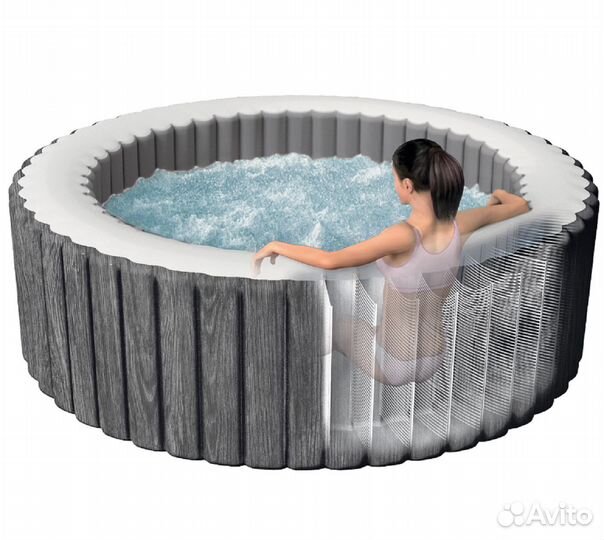 Бассейн 196 x 71 см, Intex PureSpa Greywood Deluxe