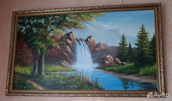 Картина горный водопад