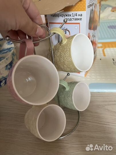 Кружки керамические на подставки