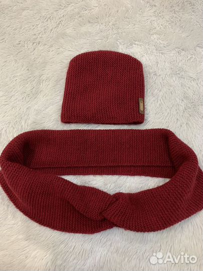 Комплект женский Снуд шарф и шапка вязанные