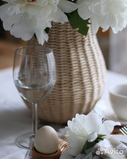 Плетеная интерьерная ваза из эколозы