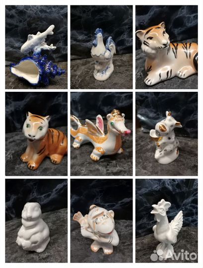 Статуэтки фарфоровые (животные)