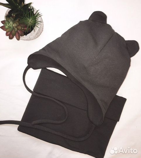 Детская шапка (с ушками) и сунд