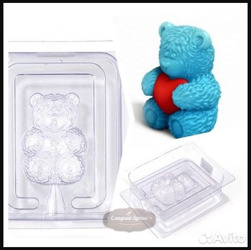 Форма/молд Мишка поликарбонат для шоколада и мыла