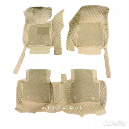 Коврики премиум Lexus GS (4) +ворсовые. Беж/беж